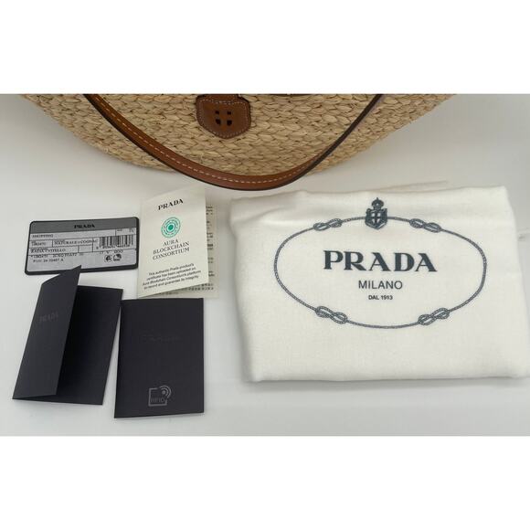 SOLD!❌❌BRAND NEW PRADA RAFFIA STRAW SUMMER SHOULDER TOTE BAG AUTHENTIC! - Picture 13 of 15